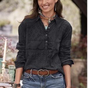 Dylan Stowe Patchwork Shirt Black NWT